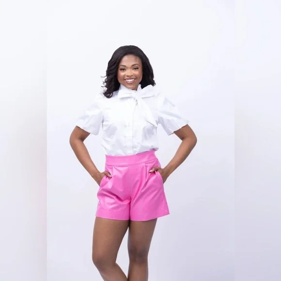 NWT Tyler Boe Stevie Vegan Leather Shorts - Picture 3 of 5